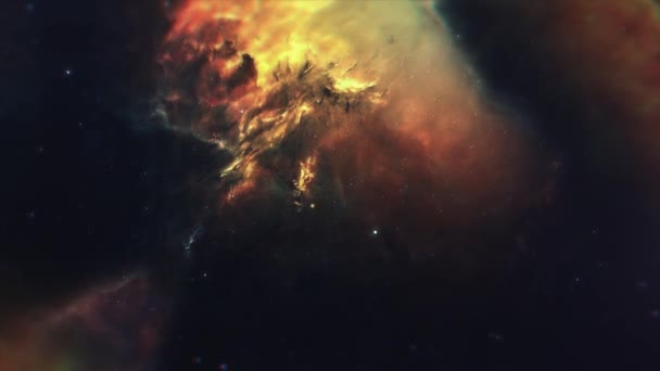 宇宙星雲科学の背景 星や銀河の大規模なクラスタを飛ぶ 星雲星の宇宙背景 星雲宇宙背景 — ストック動画