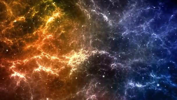 Космический Фон Реалистичной Туманностью Сияющими Звездами Вселенная Заполненная Звездами Туманностями — стоковое видео