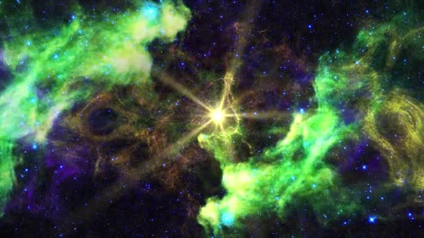 星雲や宇宙の銀河 宇宙塵の星空 空の宇宙の星 ガス雲 宇宙背景 アーティストレンダリング — ストック動画