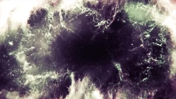 Διαστημικό Νεφέλωμα Έχει Αστρονομικό Υπόβαθρο Πετάξτε Μέσα Από Μεγάλα Σμήνη — Αρχείο Βίντεο