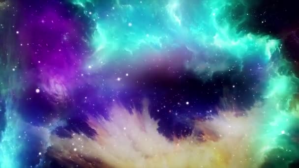 Fondo Espacial Con Nebulosa Realista Estrellas Brillantes Universo Lleno Estrellas — Vídeo de stock