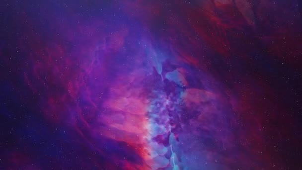 Weltraumnebel Wissenschaft Astronomie Hintergrund Fliegen Sie Durch Große Sternhaufen Und — Stockvideo