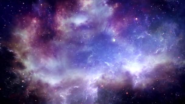 Fondo Espacial Con Nebulosa Realista Estrellas Brillantes Universo Lleno Estrellas — Vídeos de Stock