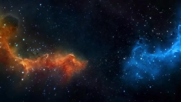 Kosmiczna Mgławica Tle Astronomii Naukowej Leć Przez Duże Skupiska Gwiazd — Wideo stockowe