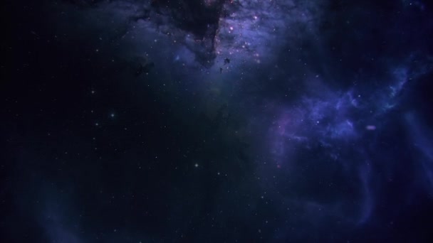 Weltraumnebel Wissenschaft Astronomie Hintergrund Fliegen Sie Durch Große Sternhaufen Und — Stockvideo