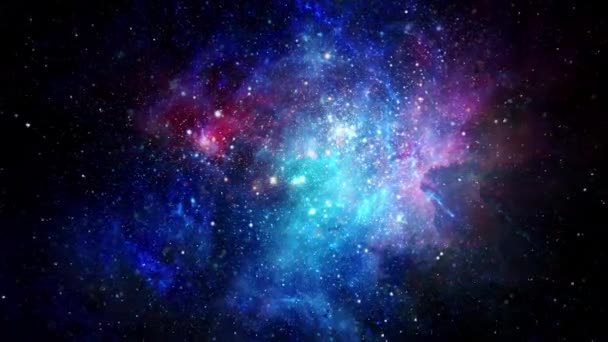 Fondo Espacial Con Nebulosa Realista Estrellas Brillantes Universo Lleno Estrellas — Vídeo de stock