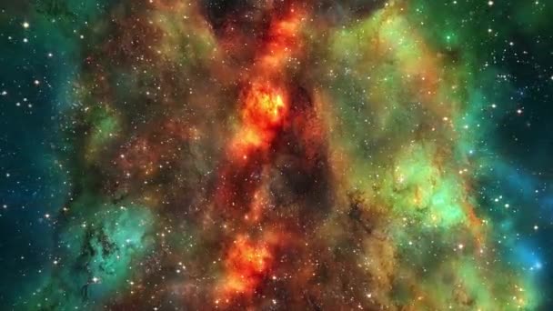 Fundo Espacial Com Nebulosa Realista Estrelas Brilhantes Universo Cheio Estrelas — Vídeo de Stock