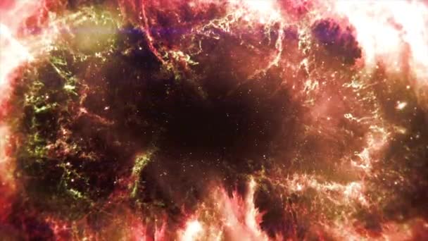 Space Nebula Scienza Astronomia Sfondo Vola Attraverso Grandi Ammassi Stelle — Video Stock