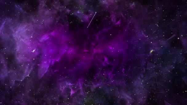 Nebuloasă Spaţială Adâncă Stele Strălucitoare Vibrantă Multicolor Starfield Spațiu Infinit — Videoclip de stoc