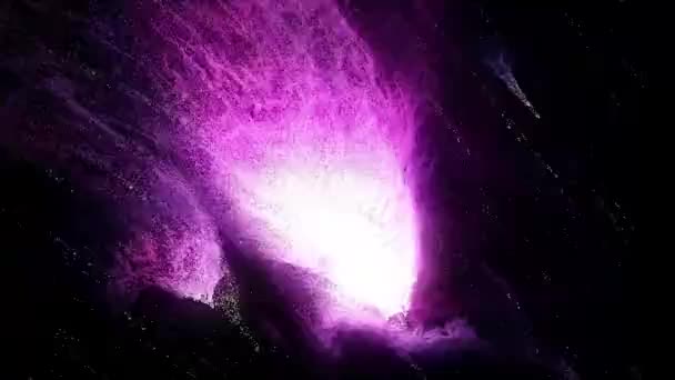 Nébuleuse Spatiale Profonde Avec Étoiles Lumineux Vibrant Multicolor Starfield Espace — Video
