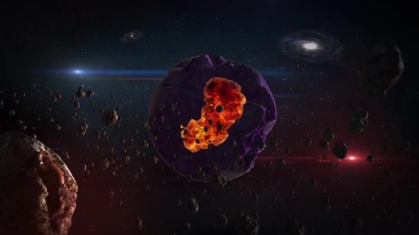 Nébuleuse Spatiale Profonde Avec Étoiles Lumineux Vibrant Multicolor Starfield Espace — Video