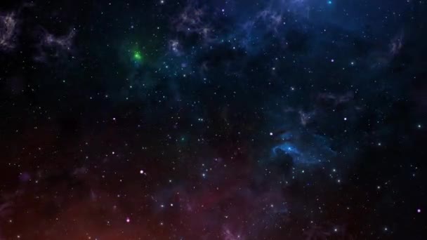 Mélyűri Csillagködben Fényes Élénk Multicolor Csillagmező Végtelen Tér Külső Tér — Stock videók