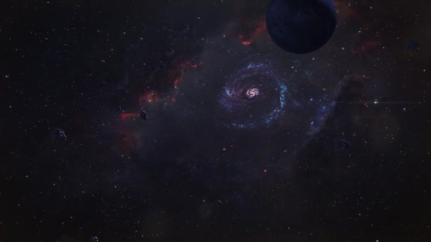 Nebulosa Spaziale Profonda Con Stelle Luminoso Vibrante Multicolor Starfield Spazio — Video Stock
