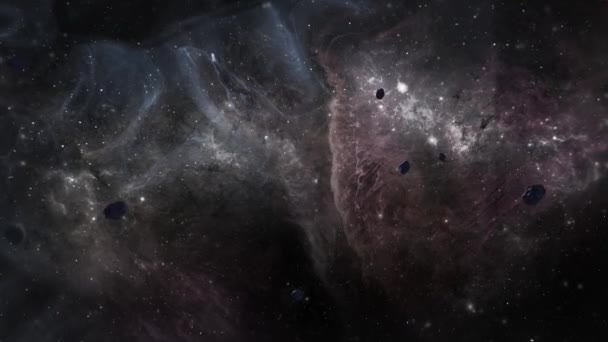 Νεφέλωμα Του Διαστήματος Αστέρια Φωτεινό Και Ζωντανό Πολύχρωμο Starfield Άπειρο — Αρχείο Βίντεο
