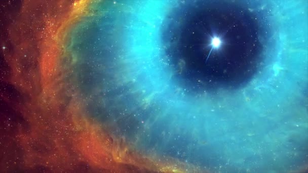Mgławica Kosmiczna Gwiazdami Jasne Żywe Wielokolorowe Starfield Nieskończone Kosmiczne Tło — Wideo stockowe