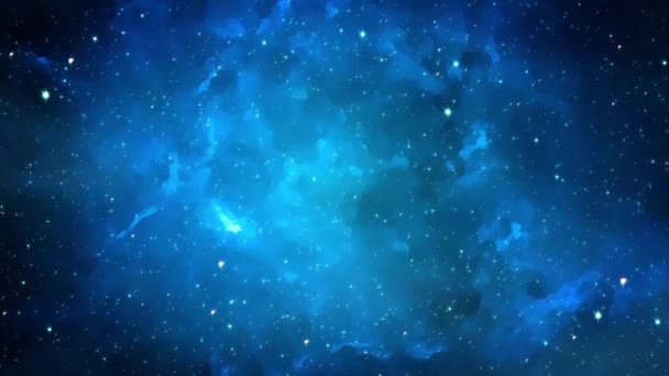 Djuprymdsnebulosa Med Stjärnor Ljus Och Levande Multicolor Starfield Oändlig Rymd — Stockvideo