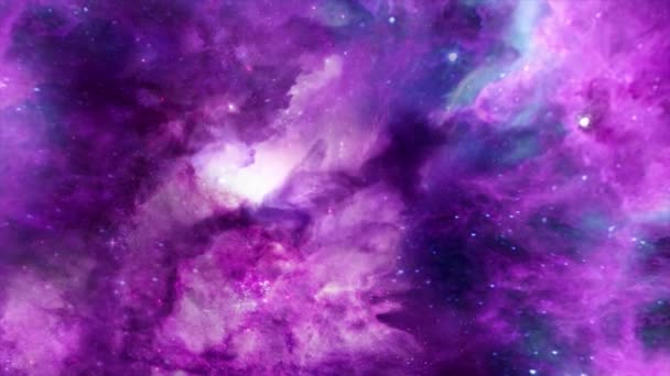 Weltraumnebel Mit Sternen Hell Und Lebendig Multicolor Starfield Infinite Weltraum — Stockvideo