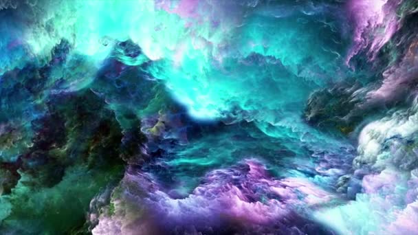 Nebulosa Del Espacio Profundo Con Estrellas Brillante Vibrante Multicolor Starfield — Vídeo de stock