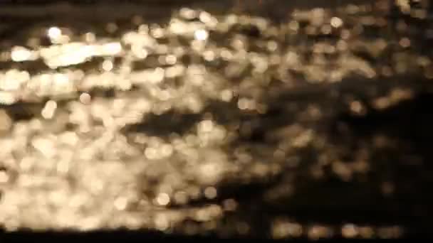 Superficie Dell Acqua Riflessione Della Luce Sfocata Luce Morbida Bokeh — Video Stock