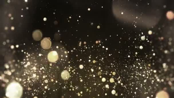 Golden Brown Defocused Blur Bokeh Light Abstract Motion Background Shining — 图库视频影像