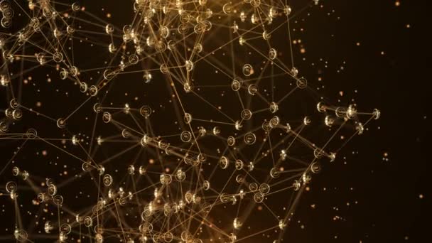 Altın Soyut Pleksus Geometrik Arkaplan Teknoloji Geçmişi Bağlantısı Yapısı Kavramı — Stok video
