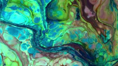 Renkli soyut psikedelik sıvı sıvı ışık gösterisi, su ve yağda mürekkep boya desenleri. Su yüzeyi akış arkaplanı, sıvı metaller kimyasal yağ materyalleri, parlak ipek saten doku arka plan.