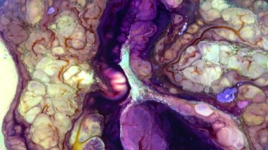 Renkli soyut psikedelik sıvı sıvı ışık gösterisi, su ve yağda mürekkep boya desenleri. Su yüzeyi akış arkaplanı, sıvı metaller kimyasal yağ materyalleri, parlak ipek saten doku arka plan.