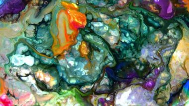 Renkli soyut psikedelik sıvı sıvı ışık gösterisi, su ve yağda mürekkep boya desenleri. Su yüzeyi akış arkaplanı, sıvı metaller kimyasal yağ materyalleri, parlak ipek saten doku arka plan.