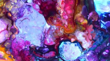 Renkli soyut psikedelik sıvı sıvı ışık gösterisi, su ve yağda mürekkep boya desenleri. Su yüzeyi akış arkaplanı, sıvı metaller kimyasal yağ materyalleri, parlak ipek saten doku arka plan.