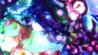 Renkli soyut psikedelik sıvı sıvı ışık gösterisi, su ve yağda mürekkep boya desenleri. Su yüzeyi akış arkaplanı, sıvı metaller kimyasal yağ materyalleri, parlak ipek saten doku arka plan.