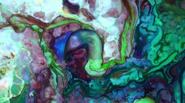 Renkli soyut psikedelik sıvı sıvı ışık gösterisi, su ve yağda mürekkep boya desenleri. Su yüzeyi akış arkaplanı, sıvı metaller kimyasal yağ materyalleri, parlak ipek saten doku arka plan.