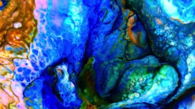 Renkli soyut psikedelik sıvı sıvı ışık gösterisi, su ve yağda mürekkep boya desenleri. Su yüzeyi akış arkaplanı, sıvı metaller kimyasal yağ materyalleri, parlak ipek saten doku arka plan.