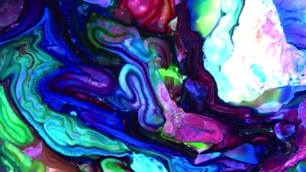 Colorful Abstract Psychedelic Liquid Fluid Light Show Ink Paint Patterns — Stockvideo