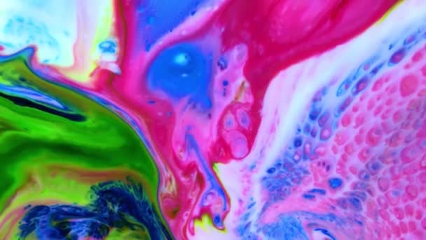 Kleurrijke Abstract Psychedelische Vloeibare Vloeistof Licht Show Inkt Verf Patronen — Stockvideo