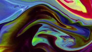 Sudaki akrilik boyanın soyut arkaplanı, animasyon