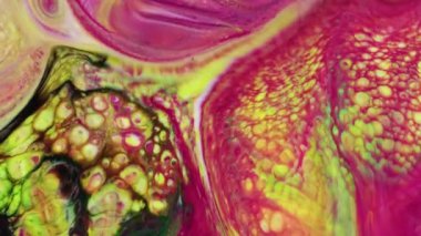 Renkli soyut psikedelik sıvı sıvı ışık gösterisi, su ve yağda mürekkep boya desenleri. Su yüzeyi akış arkaplanı, sıvı metaller kimyasal yağ materyalleri, parlak ipek saten doku arka plan.