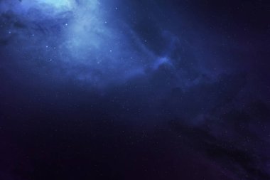 Nebula and galaxies and outer space background images. Starry sky with cosmic dust. Space star in the sky. Star clusters, Gas clouds, nebula, starfield, Glowing huge nebula with young stars. Space background. Artist rendered. blue