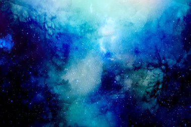 Nebula and galaxies and outer space background images. Starry sky with cosmic dust. Space star in the sky. Star clusters, Gas clouds, nebula, starfield, Glowing huge nebula with young stars. Space background. Artist rendered. blue