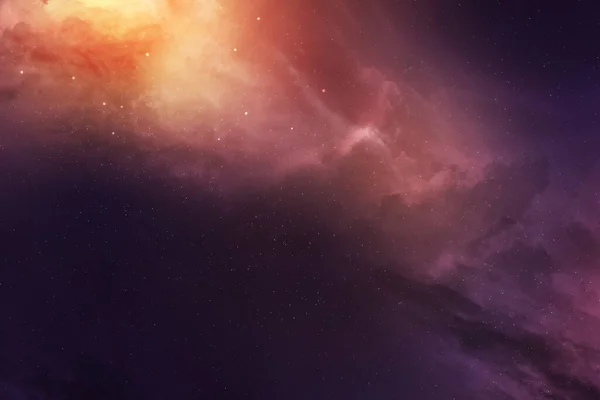 宇宙塵の星空 空の宇宙の星 ガス雲 星フィールド 若い星で巨大な星雲を成長させます 宇宙背景 アーティストレンダリング — ストック写真