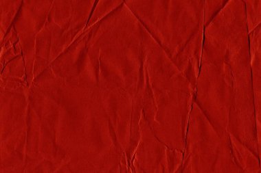 Kırmızı Buruşmuş kağıt dokusu arka planı. Buruşmuş Grunge Vintage kağıt dokusu. Kırmızı kağıt karton kaplama arka plan. Karton kutu dokusu arka planı. Düşük poligonal kağıt dokusu.