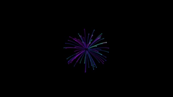 Bright Colorful Fireworks Background Overlay Glowing Fireworks Show New Year — Stockvideo