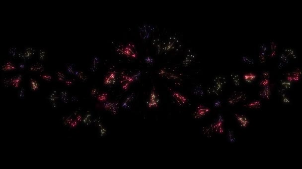 Lumineux Coloré Fond Feux Artifice Superposition Feu Artifice Lumineux Fête — Video