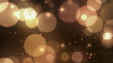 Altın toz parçacığı videosu. Lüks altın parçacıkları ödüllü arka plan videosu. Parçacık ışığı sahne arkasını titretir. Altın Lüks Ödülleri başlık açıcı arkaplan.