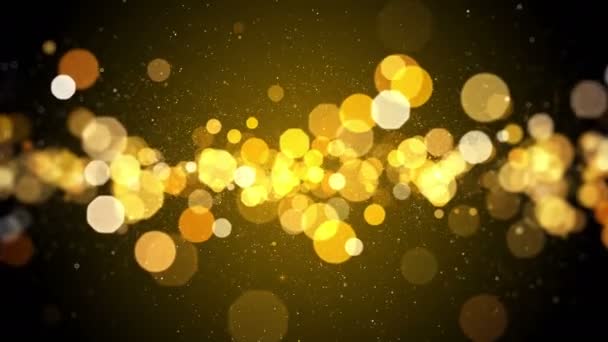 Vídeo Partículas Polvo Dorado Bokeh Lujosas Partículas Oro Premios Video — Vídeos de Stock