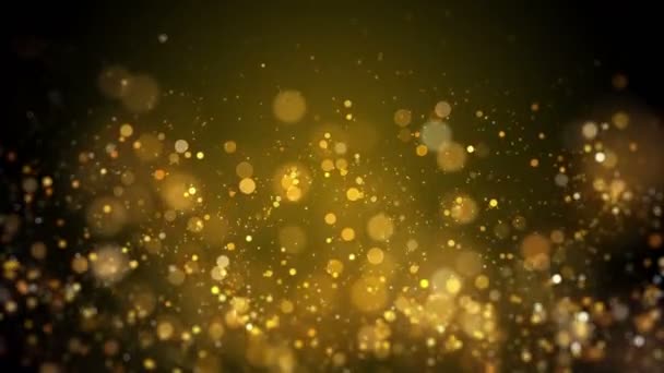 Golden Dust Bokeh Particle Video Luxurious Gold Particles Awards Background — Stockvideo