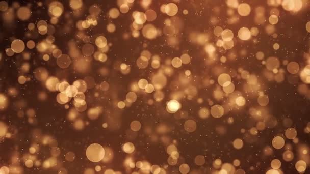 Golden Dust Bokeh Particle Video Luxurious Gold Particles Awards Background — 图库视频影像