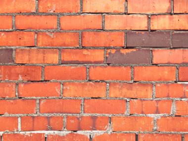 Görüntü ve grafikler için soyut tuğla duvar dokusu veya arkaplan. Gürültülü, kumlu ve posterli tuğla duvar eski ve eski moda bir desenle dokuyu kapat. 