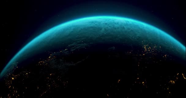 Planet Earth Space Beautiful View Earth Orbit Satellite Day Night — стоковое видео