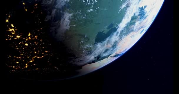 Planet Earth Space Day Night Lights Earth Planet Earth Rotating — Stockvideo