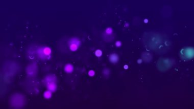 Blue color Delightful soft light bokeh and particles visuals with shallow depth of field. Abstract background with animation of flying and flickering particles as bokeh of light.
